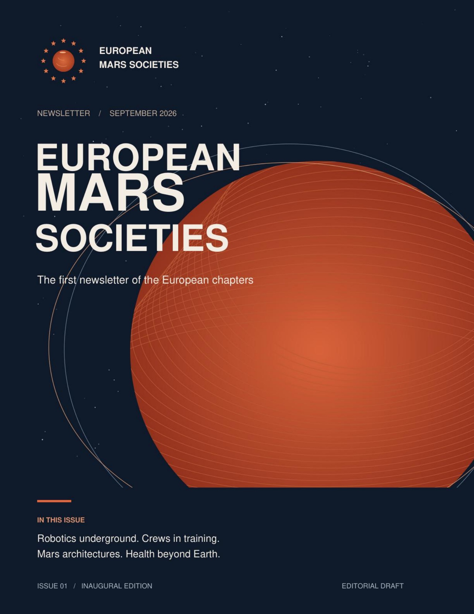 European Mars Societies newsletter — September 2026, first issue